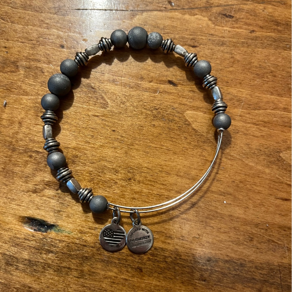 Alex and Ani gray beaded bracelet